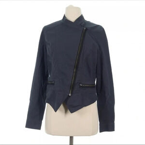 CAbi Women's Gray Twilight Asymmetrical Moto Zip Jacket - Size Small
